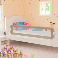  Toddler Safety Bed Rail Taupe 180x42 cm Polyester