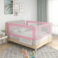  Toddler Safety Bed Rail Pink 140x25 cm Fabric