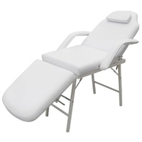  Portable Facial Treatment Chair Faux Leather 185x78x76 cm White