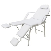  Portable Facial Treatment Chair Faux Leather 185x78x76 cm White