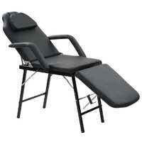  Portable Facial Treatment Chair Faux Leather 185x78x76 cm Black