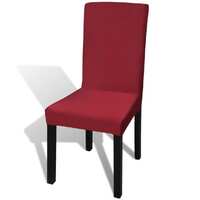  6 pcs Bordeaux Straight Stretchable Chair Cover