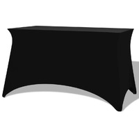  Stretch Table Slipcovers 2 pcs 183x76x74 cm Black