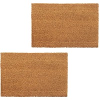  Doormats 2 pcs Coir 24 mm 40x60 cm Natural