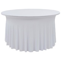  2 pcs Stretch Table Covers with Skirt 180x74 cm White