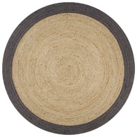  Handmade Rug Jute with Dark Grey Border 150 cm