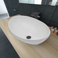  Luxury Ceramic Basin Oval-shaped Sink White 40 x 33 cm
