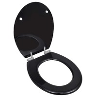  Toilet Seats with Soft Close Lids MDF Black