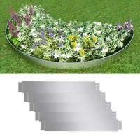  Set of 5 Flexible Lawn Fence Galvanised Steel 100 x 14 cm