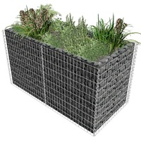  Gabion Raised Bed Steel 180x90x100 cm Silver