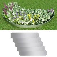  Lawn Fences 5 pcs Galvanised Steel 100x19 cm