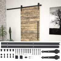  Sliding Door Hardware Kit 183 cm Steel Black