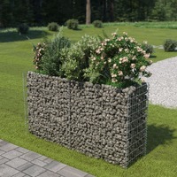  Gabion Raised Bed Galvanised Steel 180x50x100 cm