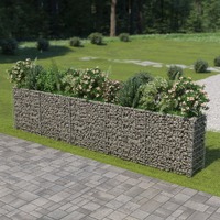  Gabion Raised Bed Galvanised Steel 450x50x100 cm