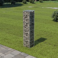  Gabion Wall with Covers Galvanised Steel 20x20x100 cm