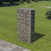  Gabion Wall with Covers Galvanised Steel 50x20x100 cm