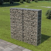 Gabion Wall with Covers Galvanised Steel 100x20x100 cm