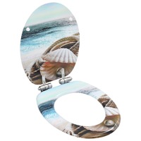  WC Toilet Seat with Soft Close Lid MDF Muschel Design