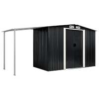  Garden Shed with Sliding Doors Anthracite 386x131x178 cm Steel