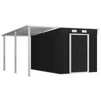  Garden Shed with Extended Roof Anthracite 336x270x181 cm Steel