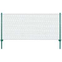  Wire Mesh Fence with Posts Steel 25x1 m Green
