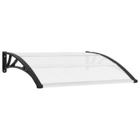  Door Canopy Black and Transparent 120x75 cm PC