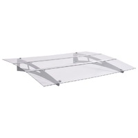  Door Canopy Silver and Transparent 120x90 cm Polycarbonate