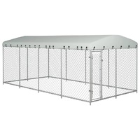  Outdoor Dog Kennel with Roof 7.6x3.8x2.3 m