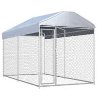  Outdoor Dog Kennel with Canopy Top 382x192x225 cm