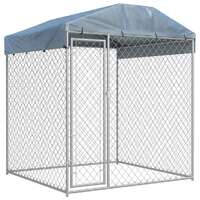  Outdoor Dog Kennel with Canopy Top 193x193x225 cm