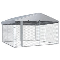  Outdoor Dog Kennel with Roof 382x382x225 cm