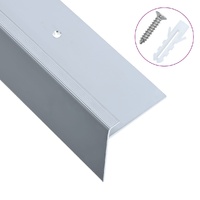  F-shape Stair Nosings 15 pcs Aluminium 90 cm Silver