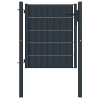  Fence Gate PVC and Steel 100x101 cm Anthracite