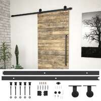  Sliding Door SKIEN Hardware Kit 200 cm Steel Black