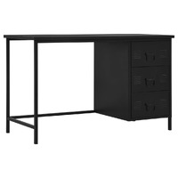  Desk with Drawers Industrial Black 120x55x75 cm Steel