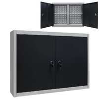  Wall Mounted Tool Cabinet Industrial Style Metal Grey and Black