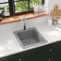  Overmount Kitchen Sink Single Basin Granite Grey