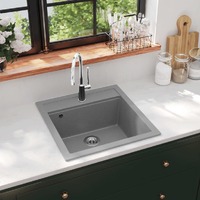  Granite Kitchen Sink Single Basin Grey