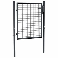  Mesh Garden Gate Galvanised Steel 100x125 cm Grey