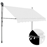  Manual Retractable Awning with LED 250 cm Cream