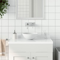  Bathroom Sink Ceramic Matt White Round