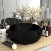  Luxury Wash Basin Round Matt Black 40x15 cm Ceramic