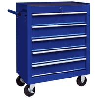  Workshop Tool Trolley with 5 Drawers Blue