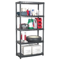  Storage Shelf 5-Tier Black 85x40x185 cm Plastic