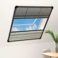  Plisse Insect Screen for Windows Aluminium 80x100 cm with Shade