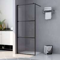  Walk-in Shower Wall with Clear ESG Glass Black 80x195 cm