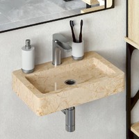  Wall-mounted Sink Cream 38x24x6.5 cm Marble