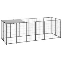  Dog Kennel Black 330x110x110 cm Steel