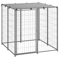  Dog Kennel Silver 110x110x110 cm Steel