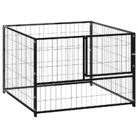  Dog Kennel Black 100x100x70 cm Steel